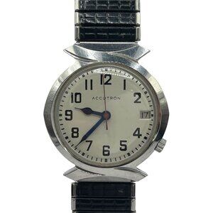 Vtg Rare 1967 Bulova Accutron 218 Bow Tie Lugs Electronic Tuning Fork Watch Date